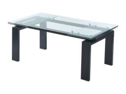Vente-unique Extendable Dining Table - Tempered Glass & Metal - Black - 8 To 10 in Clear - thumbnail 8