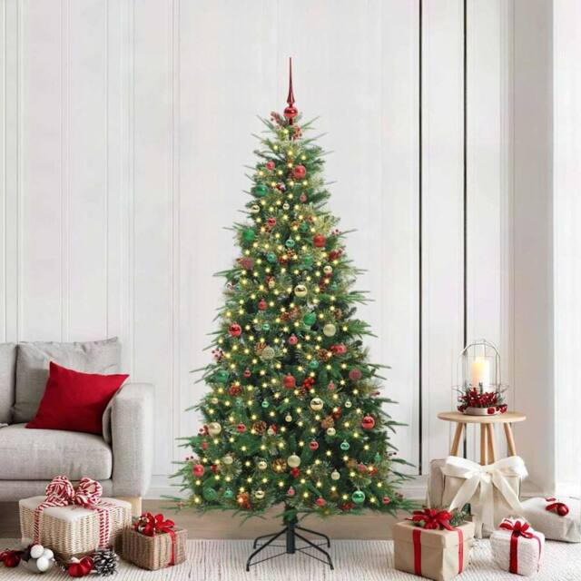 Berkfield Home Artificial Hinged Christmas Tree Green 210 cm PE & PVC - image 1
