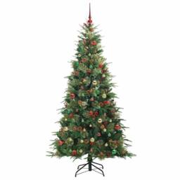 Berkfield Home Artificial Hinged Christmas Tree Green 210 cm PE & PVC - thumbnail 6