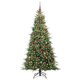 Berkfield Home Artificial Hinged Christmas Tree Green 210 cm PE & PVC - thumbnail 3