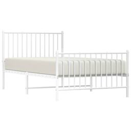 Berkfield Home Metal Bed Frame with Headboard & Footboard White 100x190 cm - thumbnail 5