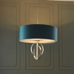 Netlighting 'TRENTO' Dimmable 5 Light Stylish Indoor Fabric Pendant Ceiling Lamp in Silver - thumbnail 2