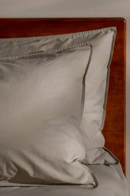 Soak&Sleep Mocha Stonewashed Cotton Housewife Pillowcase Pair in Natural - image 1