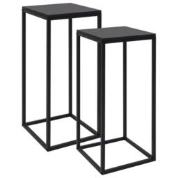 Berkfield Home Side Tables 2 pcs Black Steel - thumbnail 2