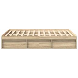 Berkfield Home Modern Bed Frame Sonoma Oak 120x190 cm Small Double in Natural - thumbnail 6