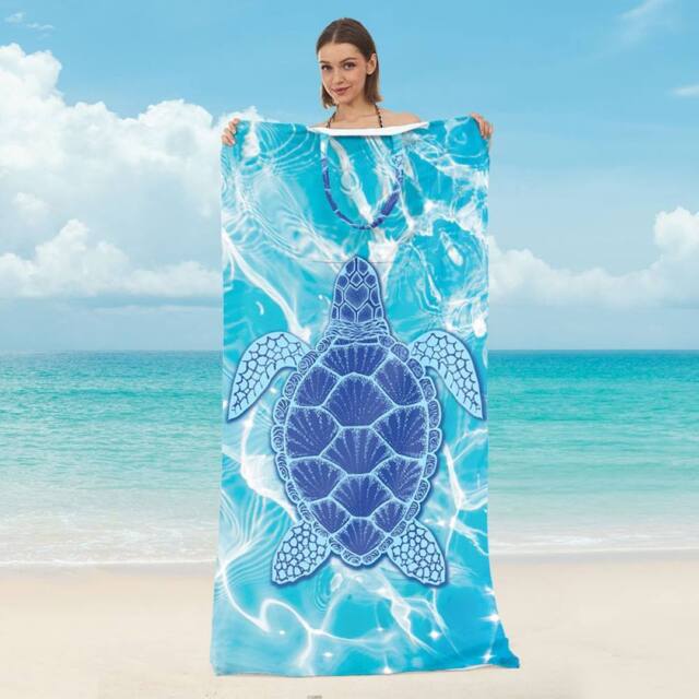 Quipulse Style 3 2-in-1 Beach Towel & Shoulder Bag in Blue - image 1