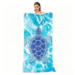 Quipulse Style 3 2-in-1 Beach Towel & Shoulder Bag in Blue - thumbnail 2