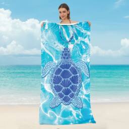 Quipulse Style 3 2-in-1 Beach Towel & Shoulder Bag in Blue - thumbnail 1