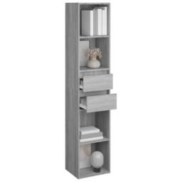Berkfield Home Book Cabinet Grey Sonoma 36x30x171 cm Engineered Wood - Size: 36 x 30 x 171 cm - thumbnail 6