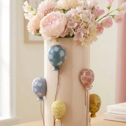 Garden Greatness Floral Balloons Ceramic Statement Vase - Size: 1 Pack - thumbnail 2