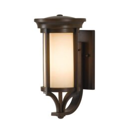 Netlighting Merrill 1 Light Outdoor Small Wall Lantern Light Heritage Bronze IP44 E27 in Brown