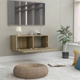 Berkfield Home TV Cabinet Sonoma Oak 80x30x30 cm Engineered Wood in Light Tan - Size: 80 x 30 x 30 cm - thumbnail 3