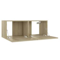 Berkfield Home TV Cabinet Sonoma Oak 80x30x30 cm Engineered Wood in Light Tan - Size: 80 x 30 x 30 cm - thumbnail 5