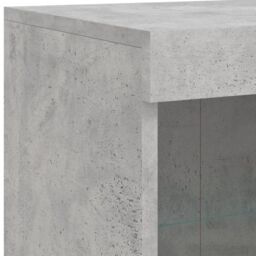 Berkfield Home Sideboard with LED Lights Concrete Grey 81x37x100 cm - Size: 81 x 37 x 100 cm - thumbnail 9