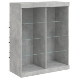 Berkfield Home Sideboard with LED Lights Concrete Grey 81x37x100 cm - Size: 81 x 37 x 100 cm - thumbnail 3