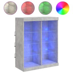 Berkfield Home Sideboard with LED Lights Concrete Grey 81x37x100 cm - Size: 81 x 37 x 100 cm - thumbnail 2