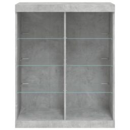 Berkfield Home Sideboard with LED Lights Concrete Grey 81x37x100 cm - Size: 81 x 37 x 100 cm - thumbnail 6