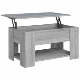 Berkfield Home Coffee Table Grey Sonoma 79x49x41 cm Engineered Wood - Size: 79 x 49 x 41 cm - thumbnail 1