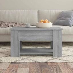 Berkfield Home Coffee Table Grey Sonoma 79x49x41 cm Engineered Wood - Size: 79 x 49 x 41 cm - thumbnail 3