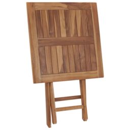 Berkfield Home Folding Garden Table 60x60x75 cm Solid Teak Wood in Brown - Size: 60 x 60 x 75 cm - thumbnail 5