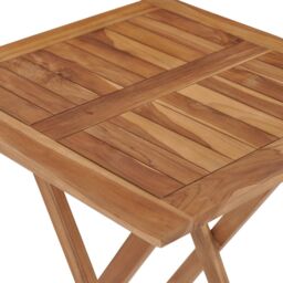 Berkfield Home Folding Garden Table 60x60x75 cm Solid Teak Wood in Brown - Size: 60 x 60 x 75 cm - thumbnail 6
