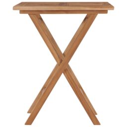 Berkfield Home Folding Garden Table 60x60x75 cm Solid Teak Wood in Brown - Size: 60 x 60 x 75 cm - thumbnail 2