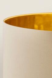 ValueLights Louis Black Arched Curved Floor Lamp with Beige & Gold Lamp Shade - thumbnail 4