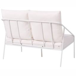 Wyld and Coco White 4 Seater Garden Set Powder Coat Steel Removable Cushion - thumbnail 6