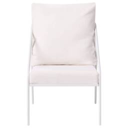 Wyld and Coco White 4 Seater Garden Set Powder Coat Steel Removable Cushion - thumbnail 8