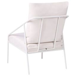 Wyld and Coco White 4 Seater Garden Set Powder Coat Steel Removable Cushion - thumbnail 9