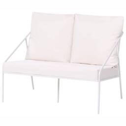 Wyld and Coco White 4 Seater Garden Set Powder Coat Steel Removable Cushion - thumbnail 5