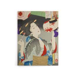 "Artery8 Tsukioka Yoshitoshi Kyoto Waitress in the Meiji Era Canvas Art Print - Size: W12"" x H16""" - thumbnail 1