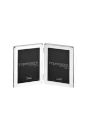"Silver Plated Hinged Double Frame 4"" x 6""" - thumbnail 1