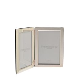 "Silver Plated Hinged Double Frame 4"" x 6""" - thumbnail 3
