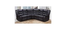 Furniture 786 Roma Leather Recliner 2C2 Corner Sofa in Black - thumbnail 3