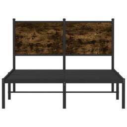 Berkfield Home Metal Bed Frame without Mattress Smoked Oak 120x190 cm Small Double in Brown - thumbnail 5