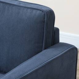 Wyld Haus Rozike Nodi Corduroy Blue Compact 2 Seater Sofa Natural Wooden Legs - thumbnail 9