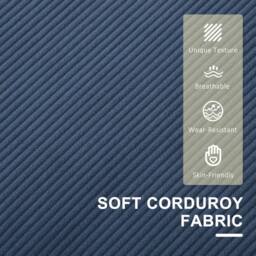 Wyld Haus Rozike Nodi Corduroy Blue Compact 2 Seater Sofa Natural Wooden Legs - thumbnail 6