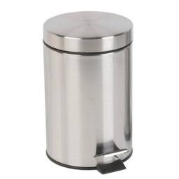 Kelvenix 3 Litre Round Stainless Steel Pedal Bin in Silver - Size: 0.6m2 - thumbnail 1