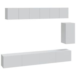 Berkfield Home 6 Piece TV Cabinet Set White Engineered Wood - thumbnail 2