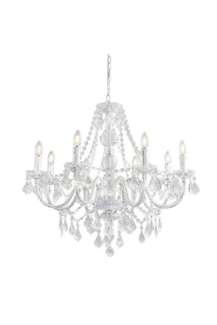 Netlighting Clarence 8 Light Chandelier Acrylic & Chrome Finish E14 in Grey - image 1