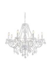 Netlighting Clarence 8 Light Chandelier Acrylic & Chrome Finish E14 in Grey - thumbnail 1