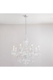 Netlighting Clarence 8 Light Chandelier Acrylic & Chrome Finish E14 in Grey - thumbnail 2