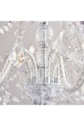 Netlighting Clarence 8 Light Chandelier Acrylic & Chrome Finish E14 in Grey - thumbnail 3