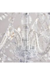 Netlighting Clarence 8 Light Chandelier Acrylic & Chrome Finish E14 in Grey - thumbnail 4