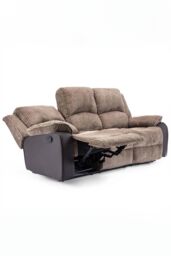 More4Homes Postana 3 Seater Manual High Back Jumbo Cord Fabric Recliner Sofa in Brown - thumbnail 5