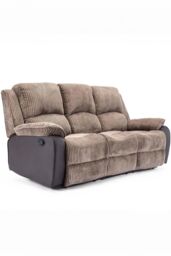 More4Homes Postana 3 Seater Manual High Back Jumbo Cord Fabric Recliner Sofa in Brown - thumbnail 2