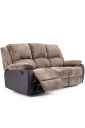 More4Homes Postana 3 Seater Manual High Back Jumbo Cord Fabric Recliner Sofa in Brown - thumbnail 4