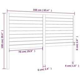 Berkfield Home Bed Headboard 166x4x100 cm Solid Wood Pine in Light Tan - Size: 166 x 4 x 100 cm - thumbnail 6