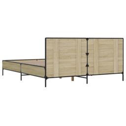 Berkfield Home Bed Frame without Mattress Sonoma Oak 140x190 cm in Brown - thumbnail 6